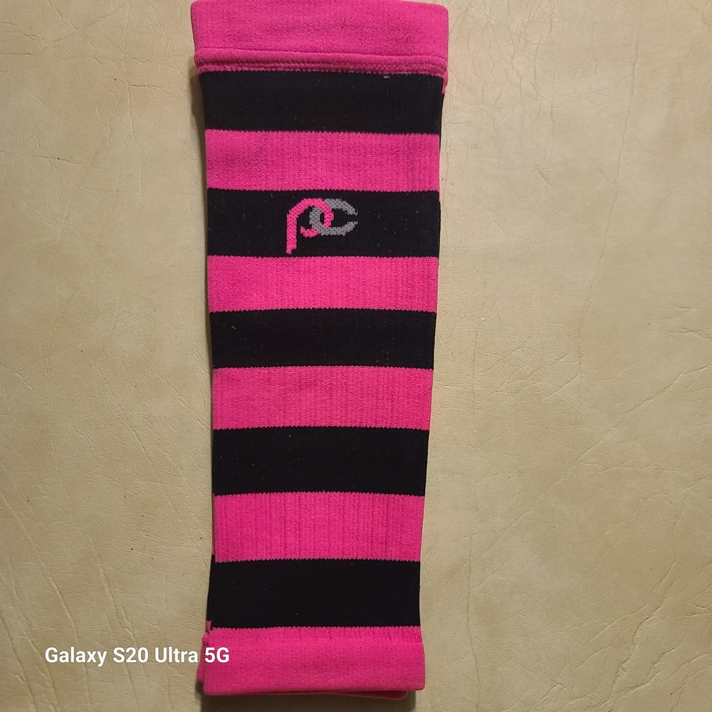 Pink and Black Striped Casual Socks